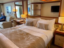 This is the bed area in our mini-suite cabins. The beds are really soft.