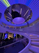 Spiral staircase in the middle of the ship. 