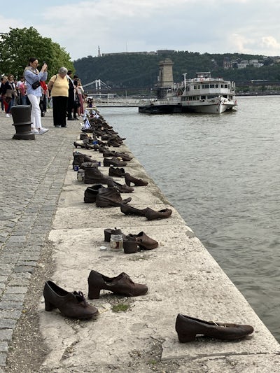 Iron shoes -  sculpture in memorium to those shot by the side of the Danube by the Nazi Hungarian Government, Budapest