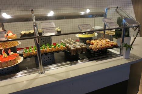 Large selection of deserts in the buffet.