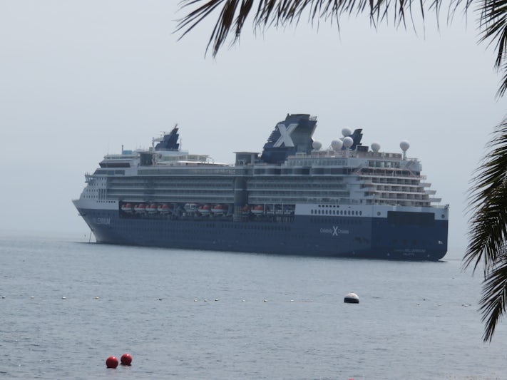 Our ship - Celebrity Millennium anchored off the coast of Santa Barbara