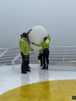 Launching a weather balloon from the ship. We were able to watch the info it sent back to the science center aboard the ship! So interesting!